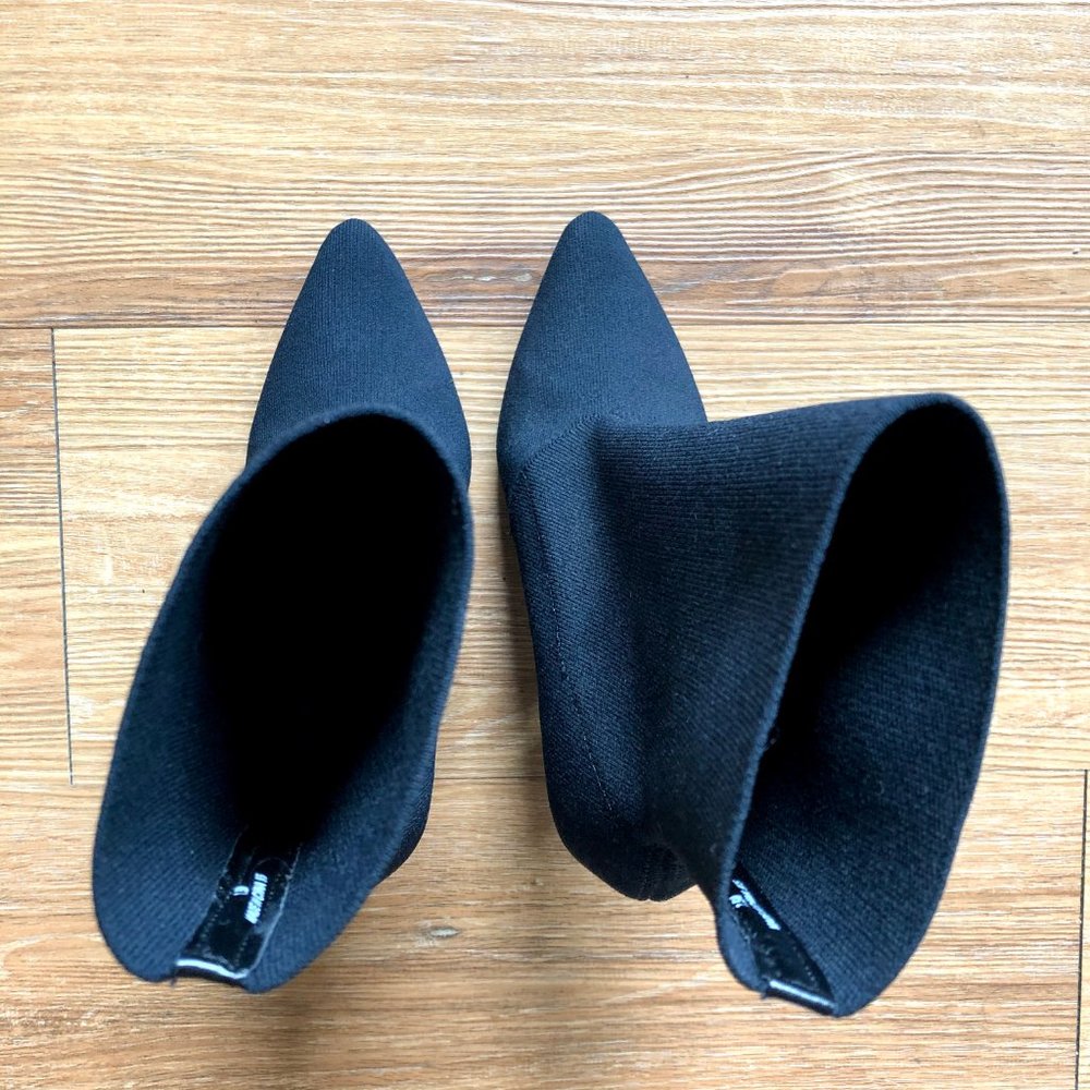 Steve Madden Black Stretch Knit Capitol Bootie - Picture 6 of 11